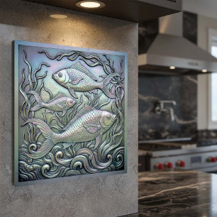 Metallic Iridescent Fish D1223 Metal Print
