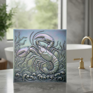 Metallic Iridescent Lobster D1223 Ceramic Tile