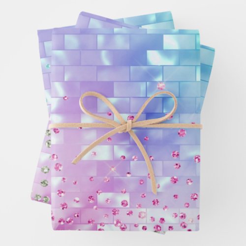 Metallic Iridescent mother of pearl shimmer girly Wrapping Paper Sheets