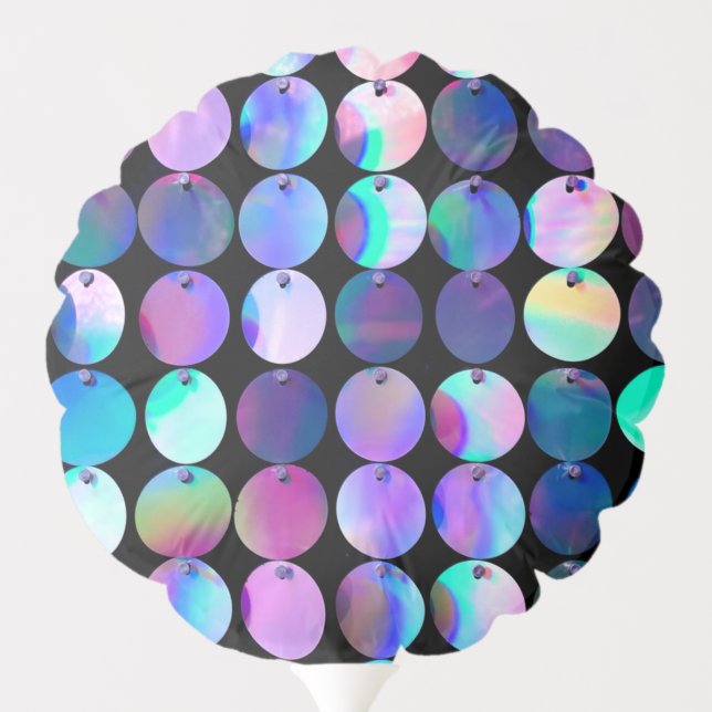 Metallic Iridescent Purple Blue Circles Balloon (Back)