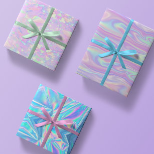 Holographic Wrapping Paper - Iridescent, Metallic Gift Wrap (73.5 Sq Ft  Total) 