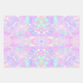 Metallic Iridescent Rainbow Pink Aqua Purple Girly Wrapping Paper Sheets (Front 3)