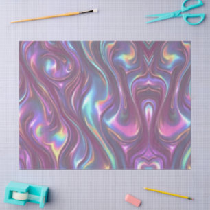 Metallic Iridescent Rainbow Pink Aqua Purple Tissue Paper