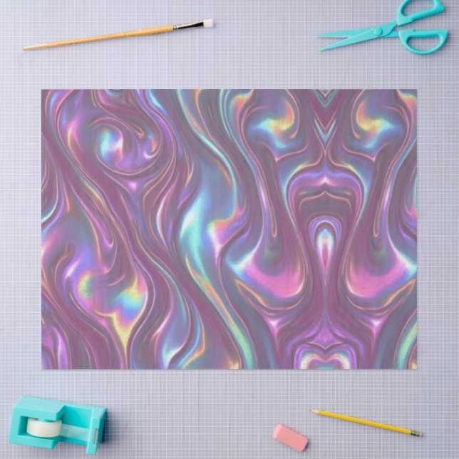 Metallic Iridescent Rainbow Pink Aqua Purple  Tissue Paper (Craft)