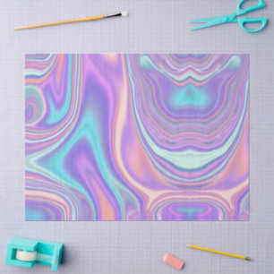 Metallic Iridescent Rainbow Pink Aqua Purple Tissue Paper