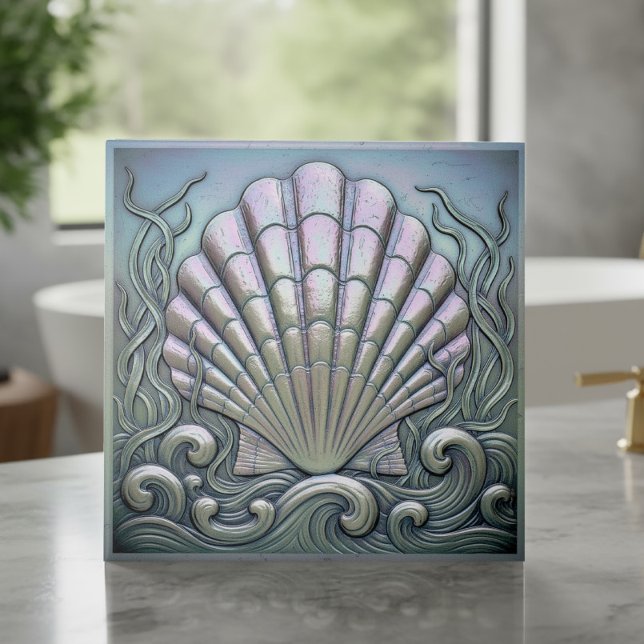 Metallic Iridescent Scallop Shell ID1223 Ceramic Tile (Creator Uploaded)