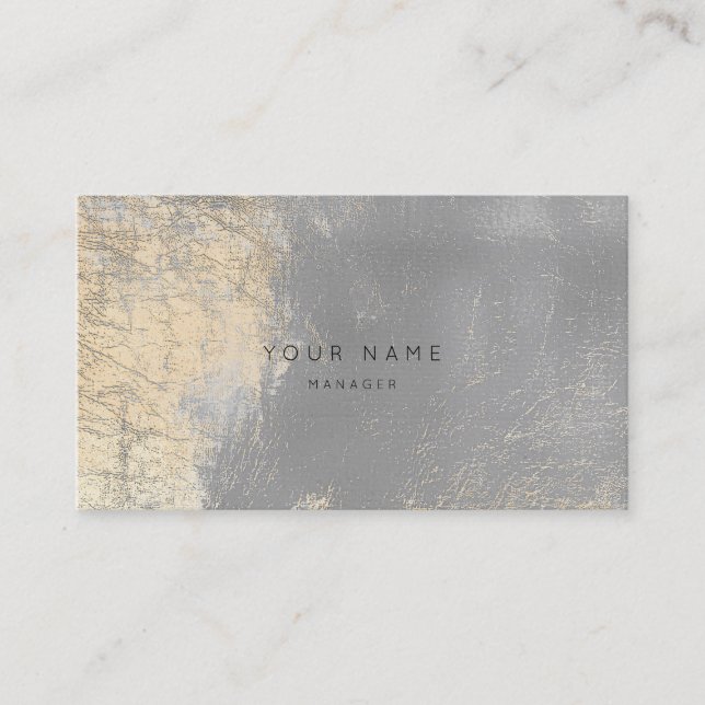 Metallic Leather Gray Abstract Appointment Card (Front)
