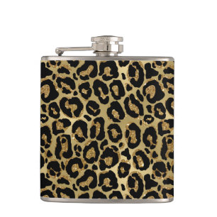 Metallic Leopard Vinyl Wrapped Flask