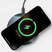 Metallic light blue-gray background wireless charger  (Phone)