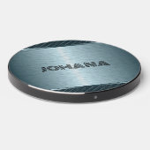 Metallic light blue-gray background wireless charger  (Front 2)