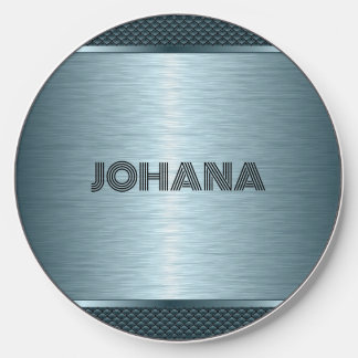 Metallic light blue-gray background wireless charger 