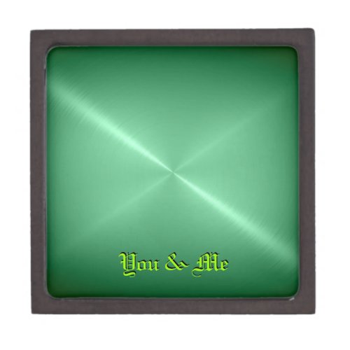 Metallic Light Green Stainless Steel Metal Gift Box