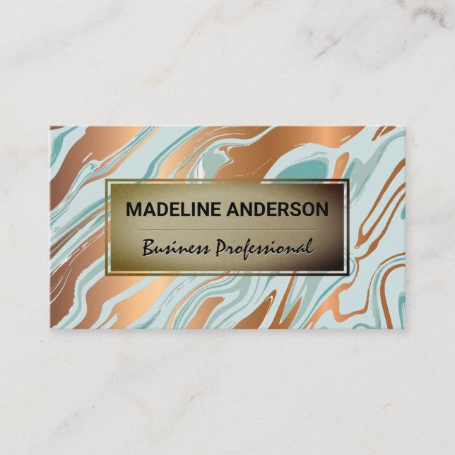 Metallic Liquify Background Business Card (Front)