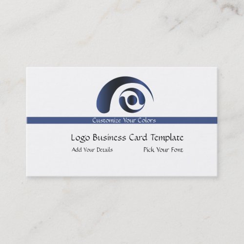 Metallic Logo _ Simple Blue Logo Business Card