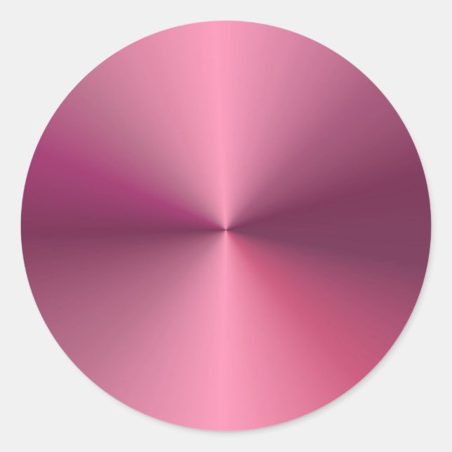 Metallic Look Blank Elegant Pink Template Trendy Classic Round Sticker (Front)