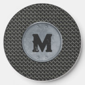 Metallic Look Chain Mail Monogrammed Wireless Charger (Front)