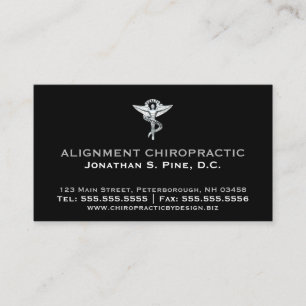 Metallic-Look Chiropractic Emblem Appointment Back Card