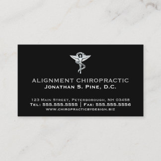 Metallic-Look Chiropractic Emblem Appointment Back Card