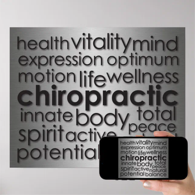 Metallic-Look Chiropractic Word Collage Poster | Zazzle