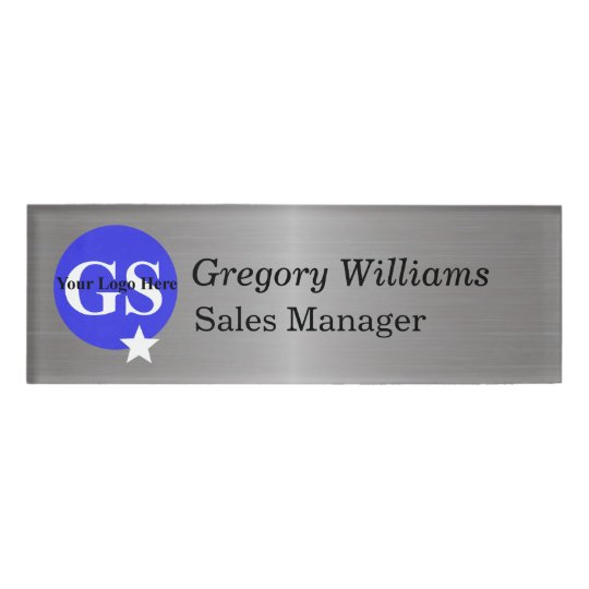 Metallic Look Company Logo Employee Name Tag