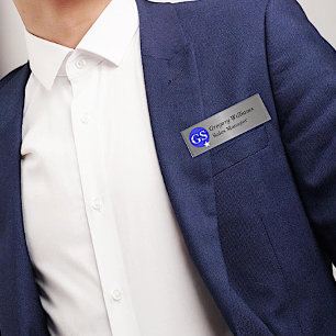 Metallic Look Company Logo Employee Name Tag