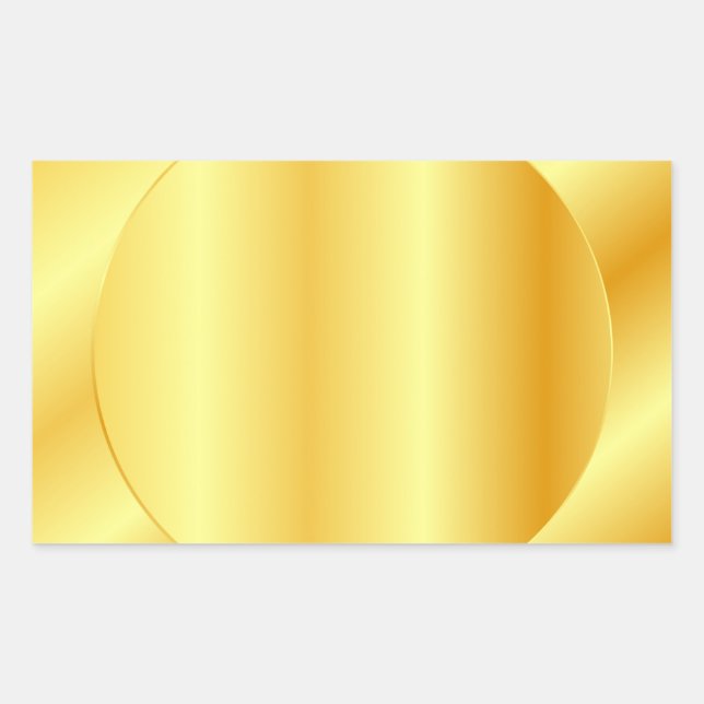 Metallic Look Faux Gold Blank Trendy Template Rectangular Sticker (Front)