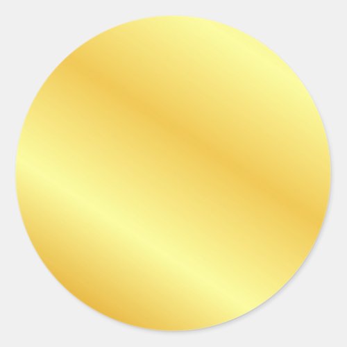 Metallic Look Faux Gold Custom Blank Template Classic Round Sticker