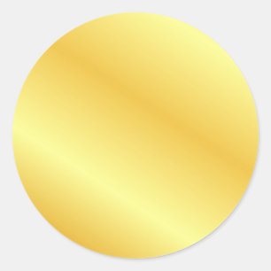 Metallic Look Faux Gold Custom Blank Template Classic Round Sticker