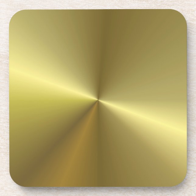 Metallic Look Faux Gold Elegant Blank Template Beverage Coaster (Front)