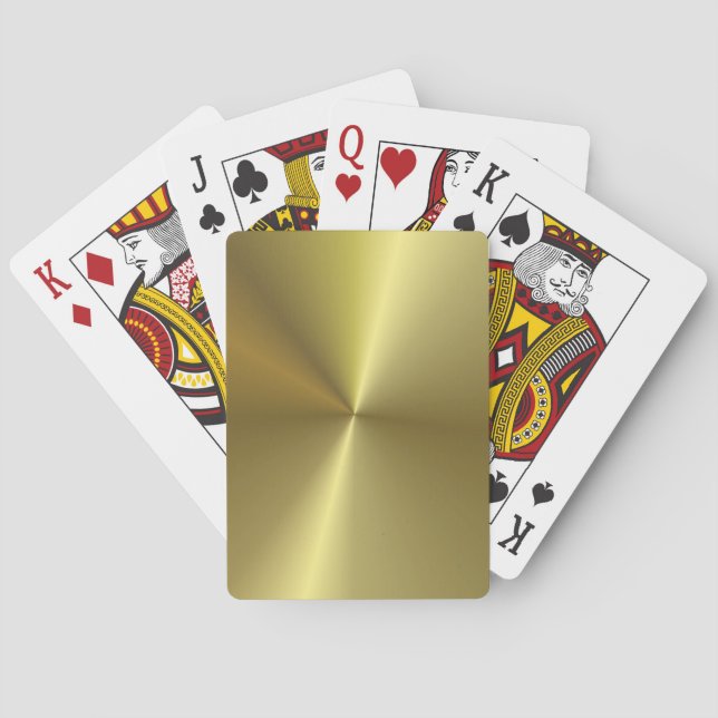 Metallic Look Faux Gold Elegant Modern Template Poker Cards (Back)