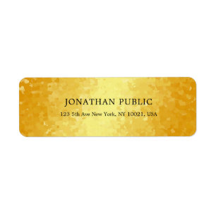 Metallic Look Faux Gold Hearts Elegant Template Label