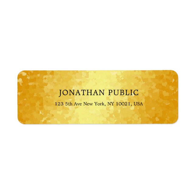 Metallic Look Faux Gold Hearts Elegant Template Label (Front)