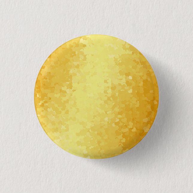 Metallic Look Faux Gold Hearts Glamorous Template Button (Front)