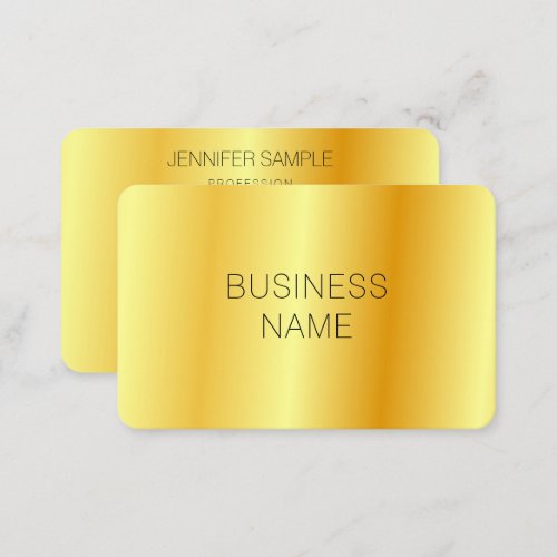 Metallic Look Faux Gold Modern Glam Corporate Business Card