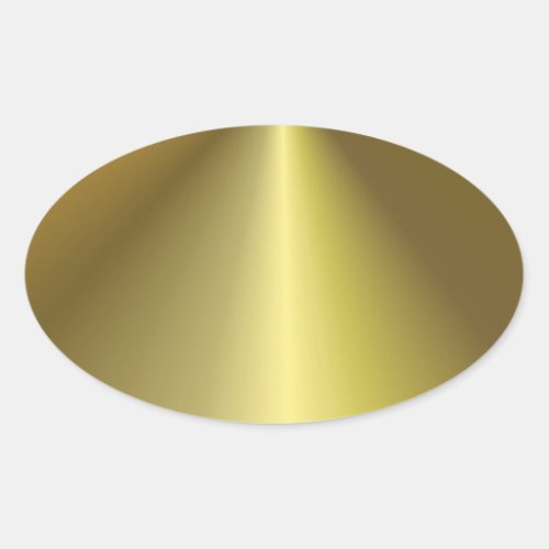 Metallic Look Faux Gold Personalized Blank Oval Sticker