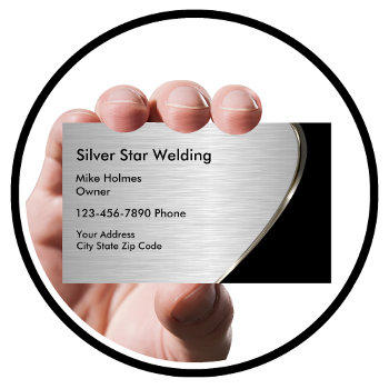 Metallic Look Welding Business Cards by Luckyturtle at Zazzle