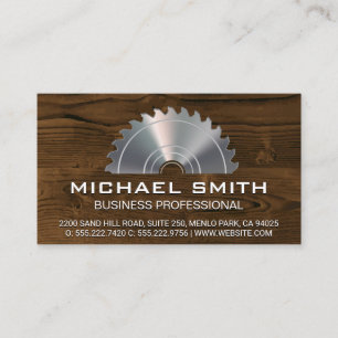 Metallic Lumber Saw Wood Panel Business Card