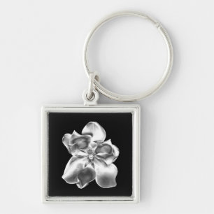 Metallic Magnolia flower on keychain favor