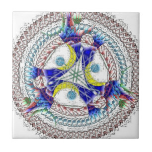 Metallic Mandala '9' - by ID AD Art Gabi Zapf Ceramic Tile