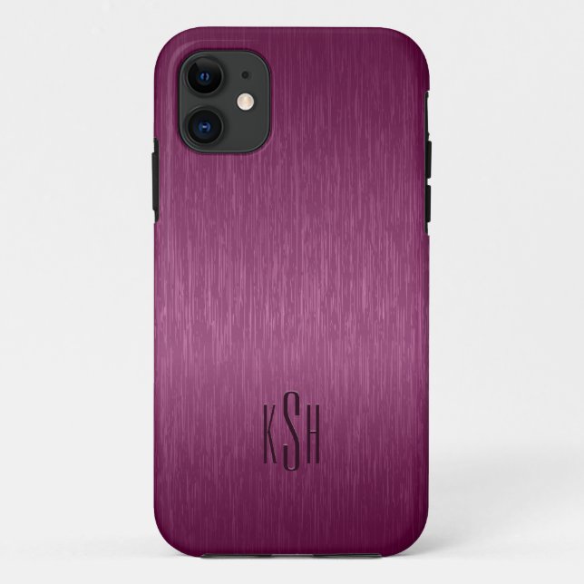 Metallic Maroon Red Brushed Aluminum Look Case-Mate iPhone Case (Back)