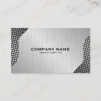 Metallic Mash & Brushed Faux Steel Business Card