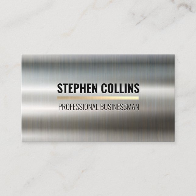 Metallic Metal Gold Bar Business Card (Front)