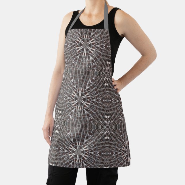 Metallic Metal Mesh Silver Apron (Insitu)
