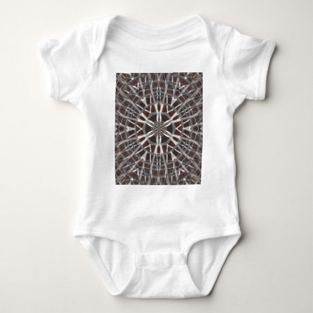 Metallic Metal Mesh Silver Baby Bodysuit (Front)