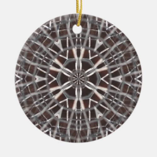 Metallic Metal Mesh Silver Ceramic Ornament