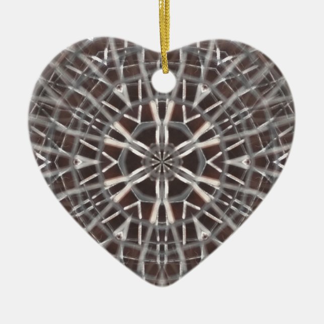 Metallic Metal Mesh Silver Ceramic Ornament (Front)