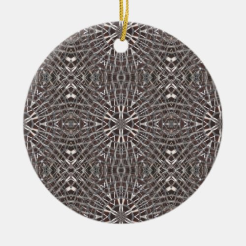 Metallic Metal Mesh Silver Ceramic Ornament