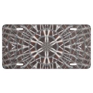 Metallic Metal Mesh Silver License Plate