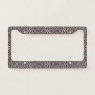 Metallic Metal Mesh Silver License Plate Frame