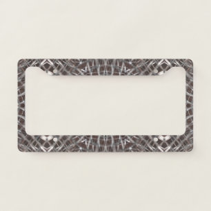 Metallic Metal Mesh Silver License Plate Frame